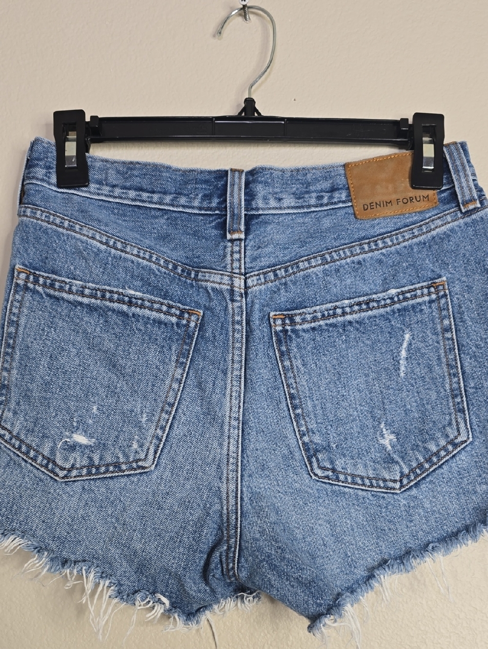 Denim Forum Light Blue Distressed Cutoff Jean Shorts The Ex Boyfriends Shorts - Picture 5 of 8